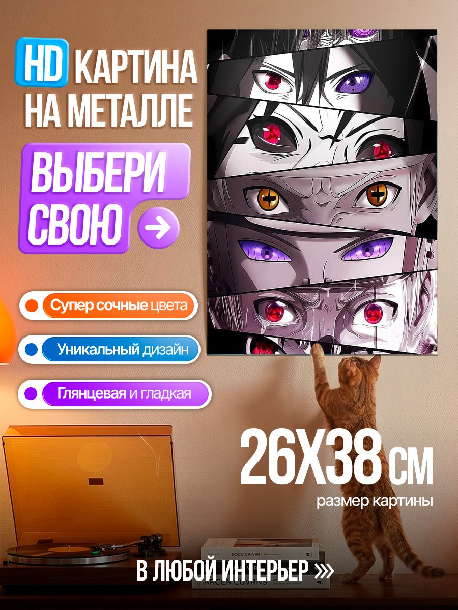 Картина на металле Глаза персонажей аниме