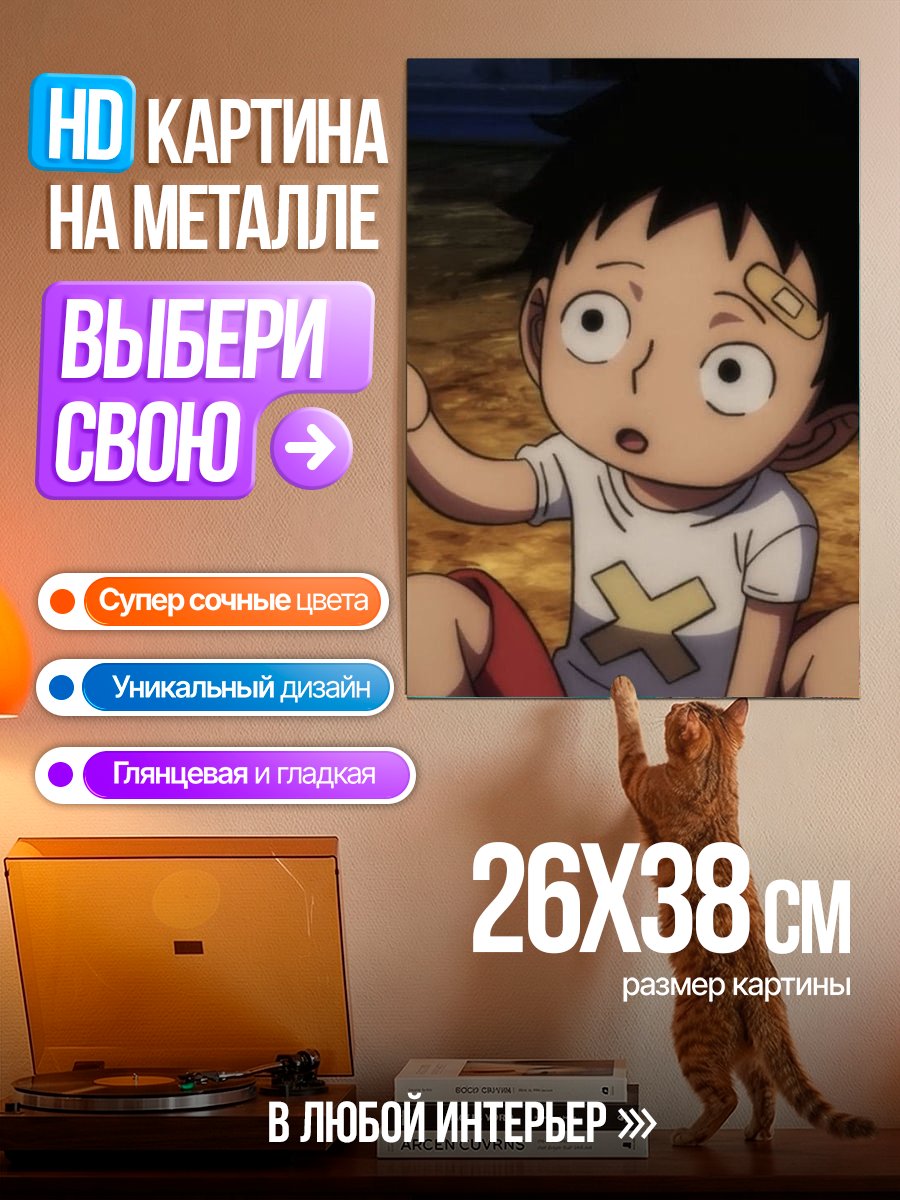 Картина на металле Маленький Луффи