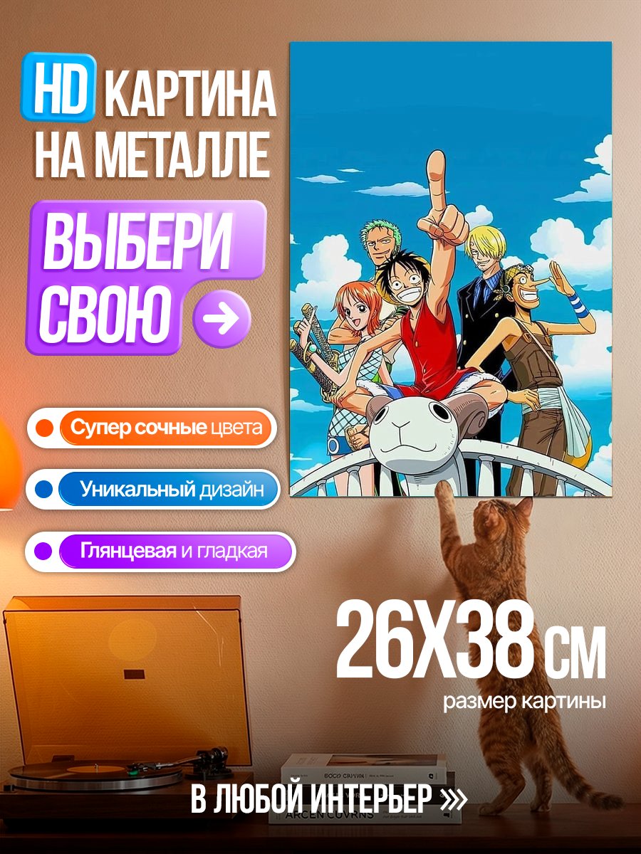Картина на металле Команда Соломенной Шляпы