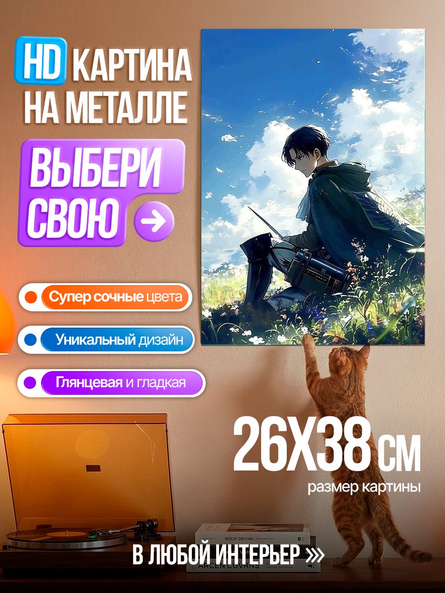Картина на металле Леви Аккерман в поле