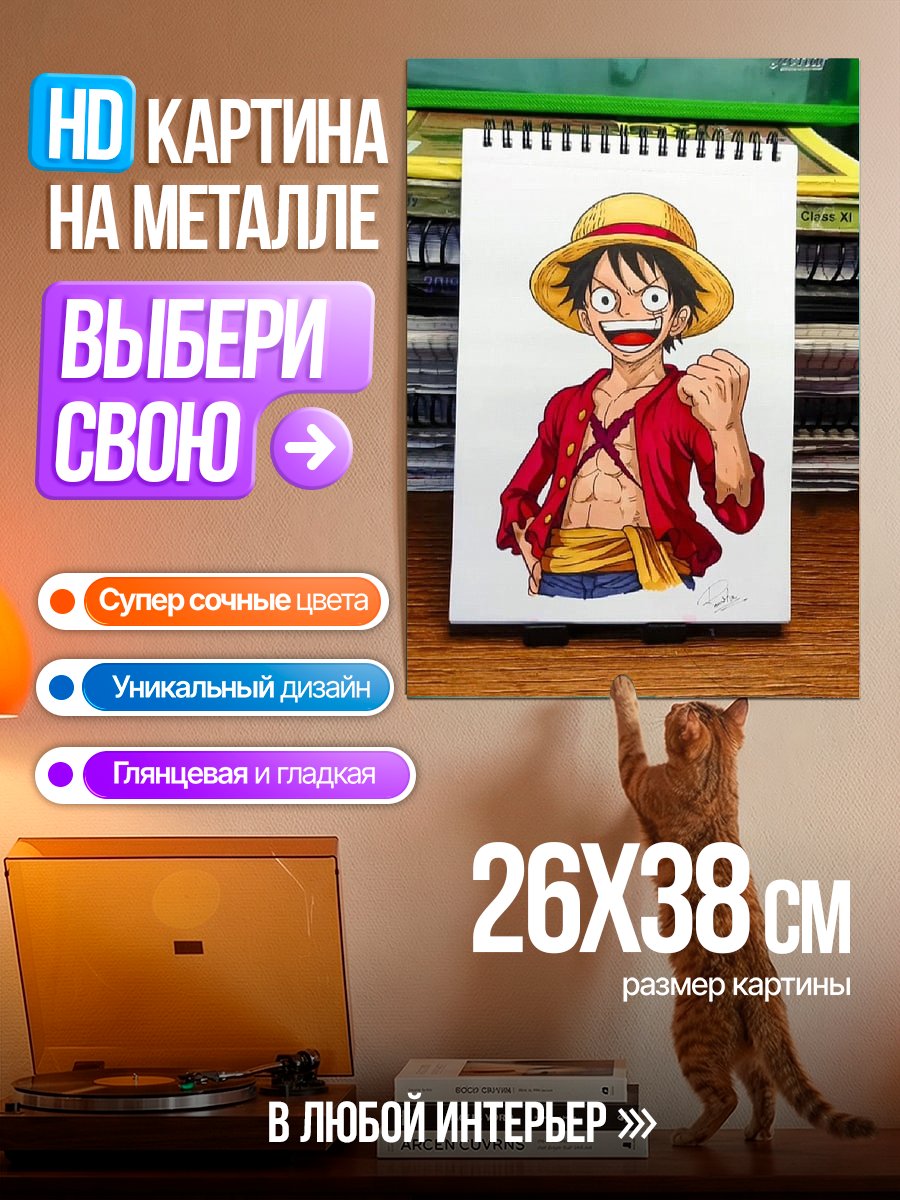 Картина на металле Манки Д. Луффи улыбается