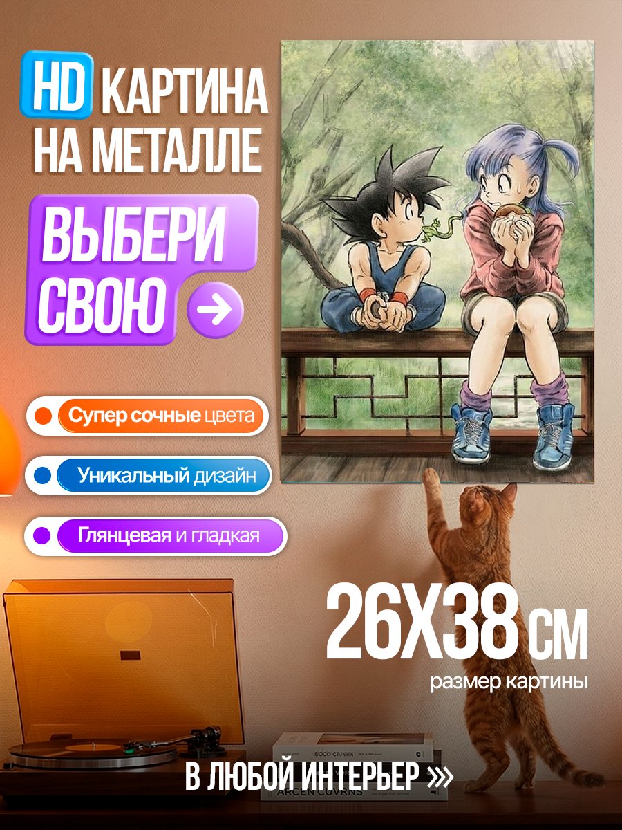 Картина на металле Сон Гоку и Бульма