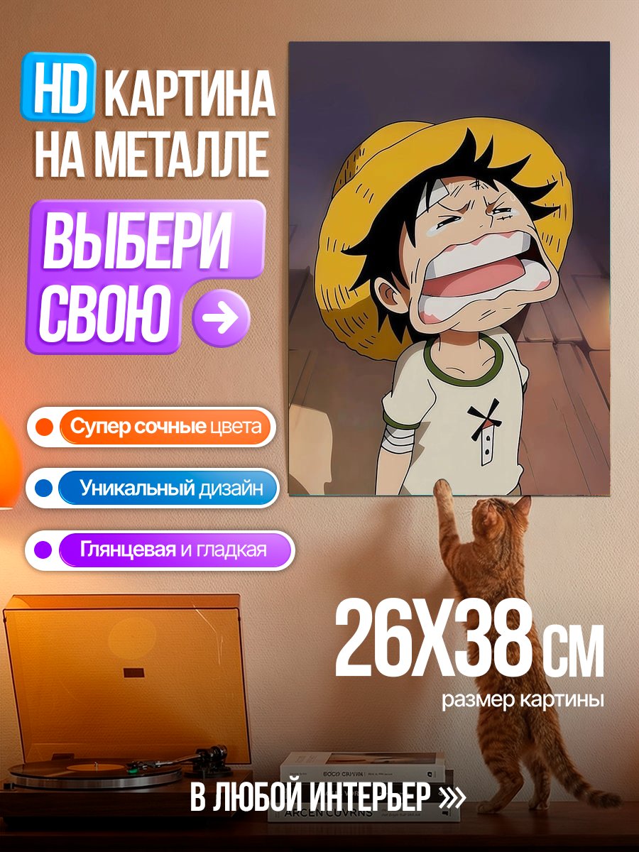 Картина на металле Малыш Луффи