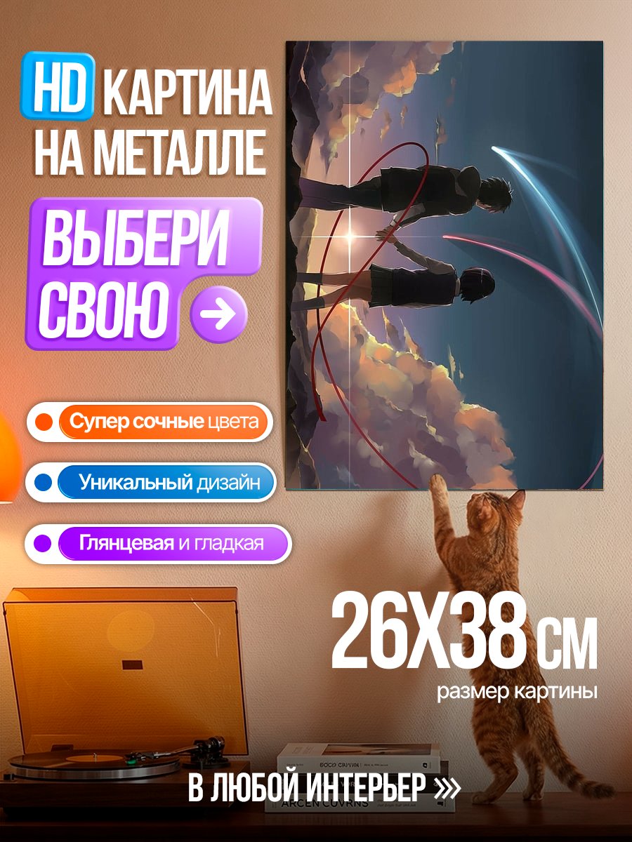 Картина на металле Встреча в небе