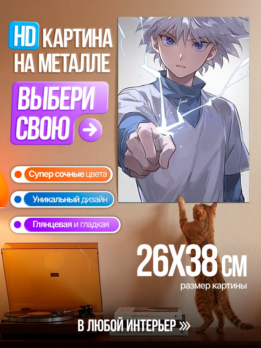 Картина на металле Киллуа Молния