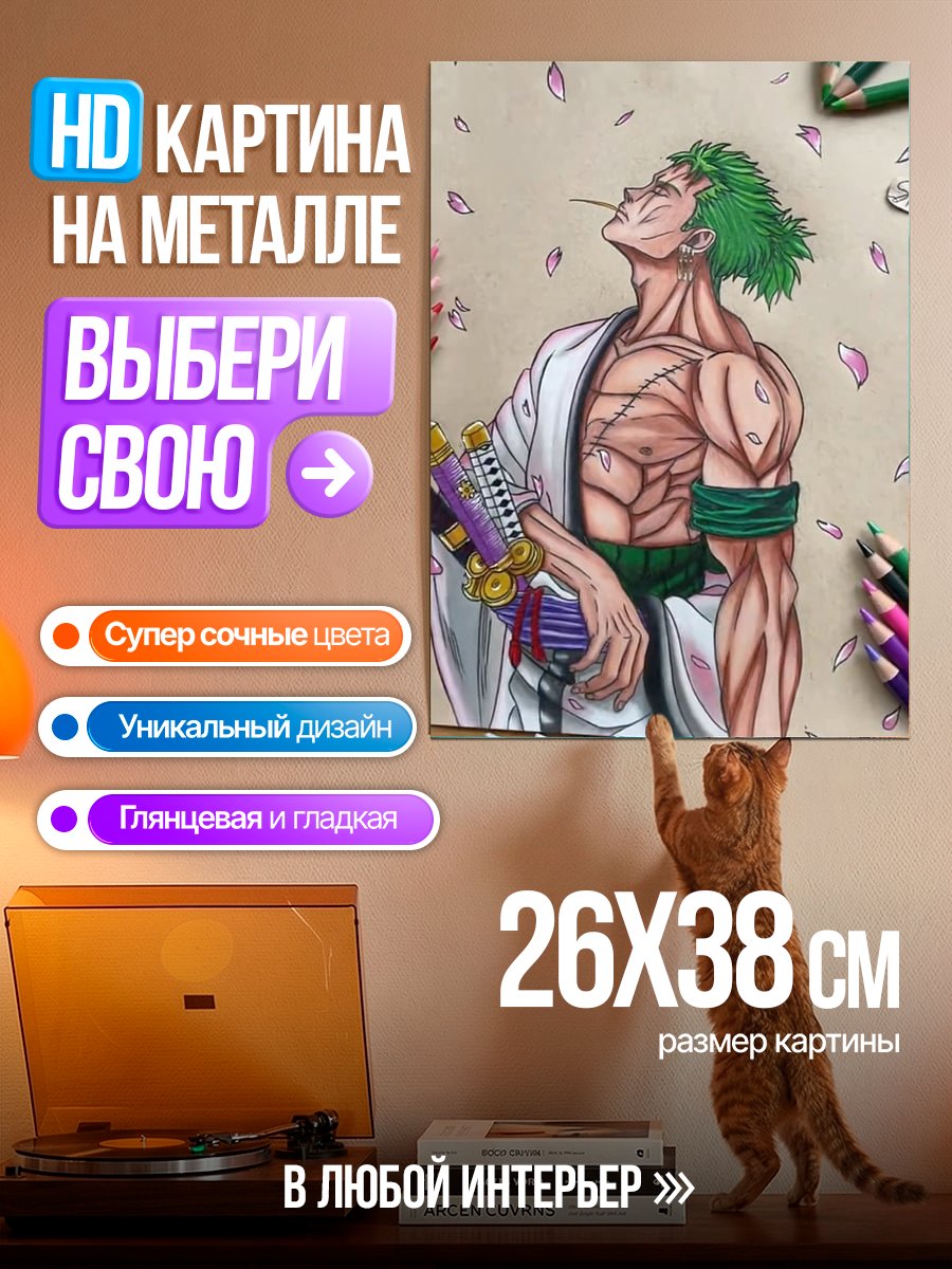 Картина на металле Зоро Самурай