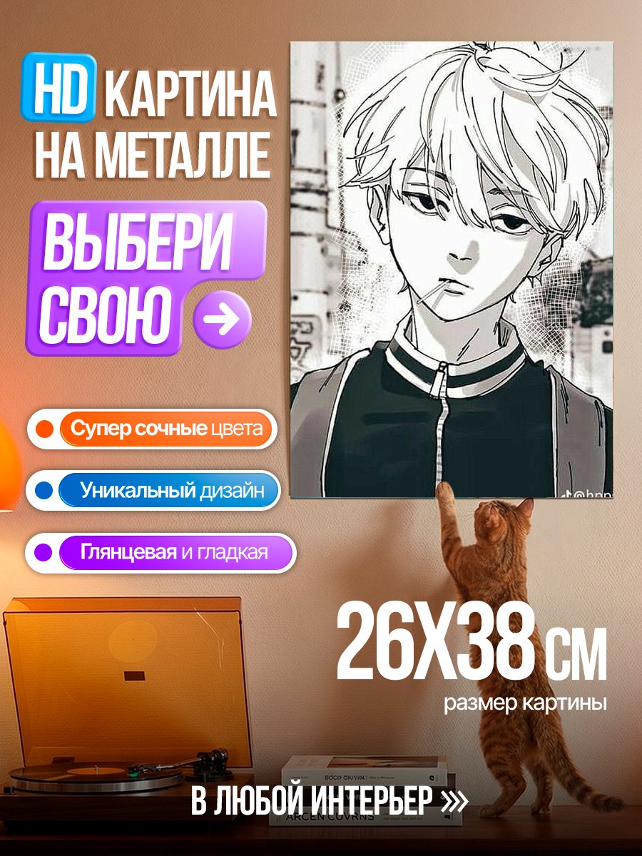 Картина на металле Арт персонажа Манджиро Сано