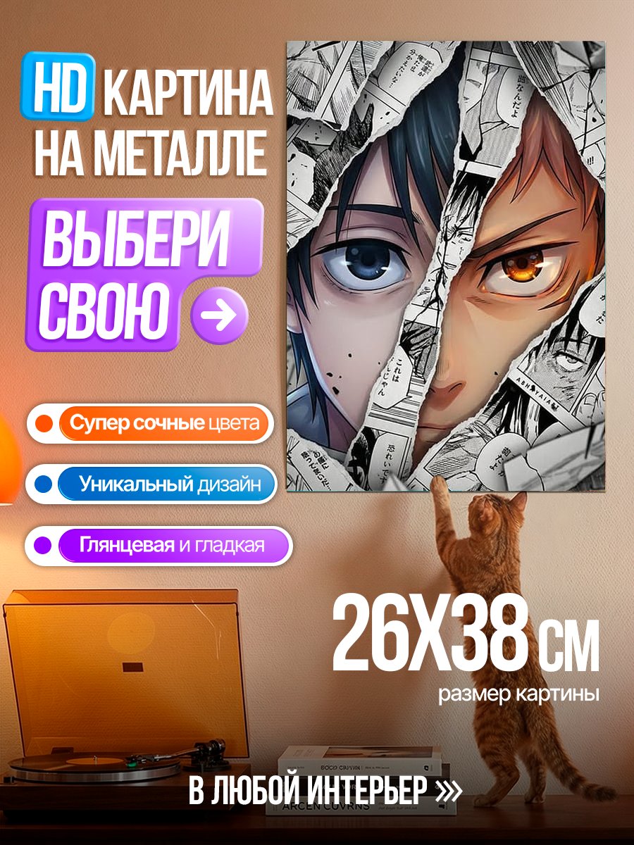 Картина на металле Два лица аниме
