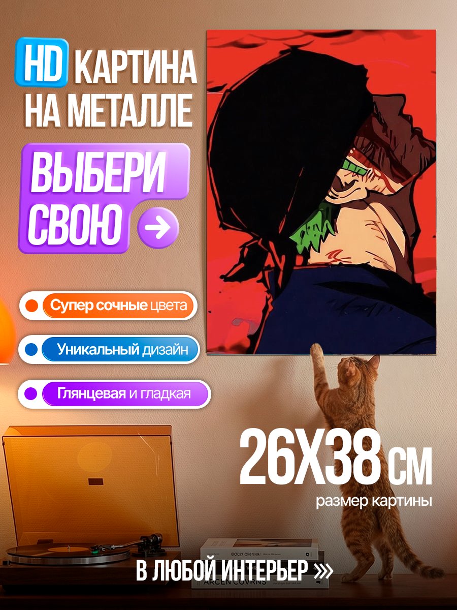 Картина на металле Зоро из Ван Пис