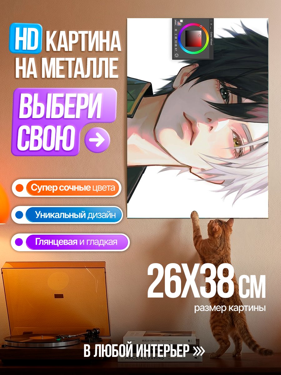 Картина на металле Двухцветный персонаж