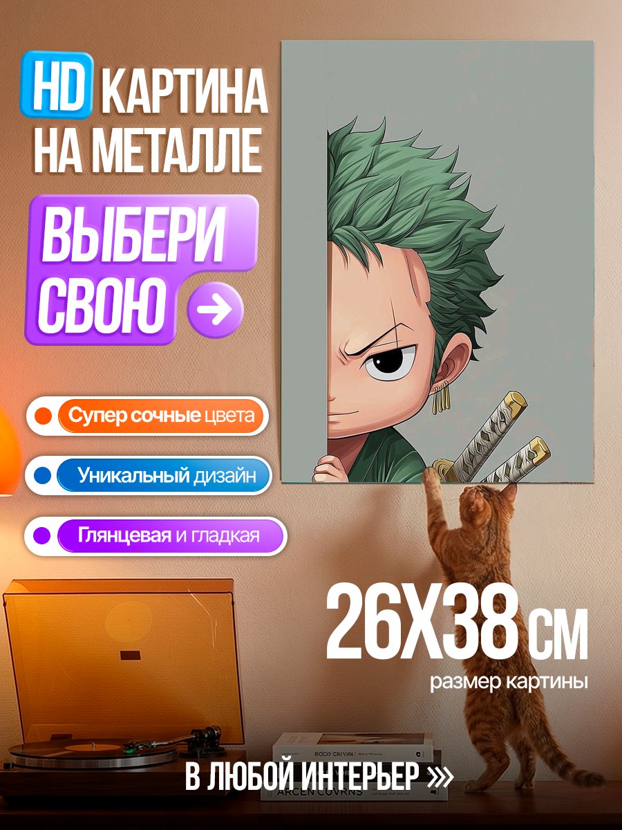 Картина на металле Зоро прячется