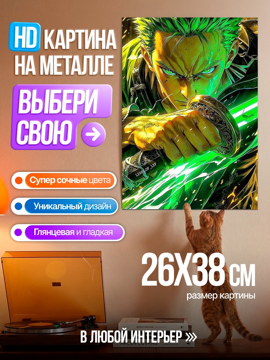 Картина на металле Зоро с мечом