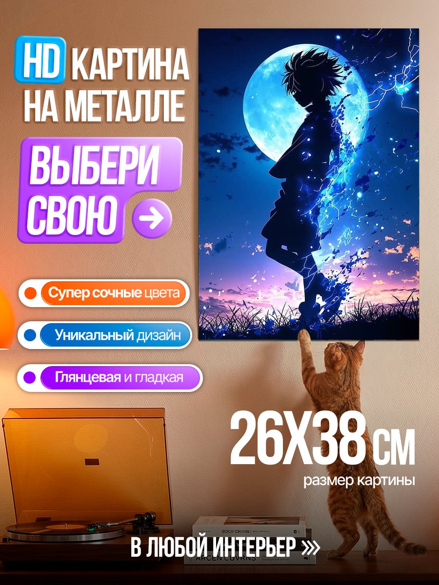 Картина на металле Киллуа молниеносный