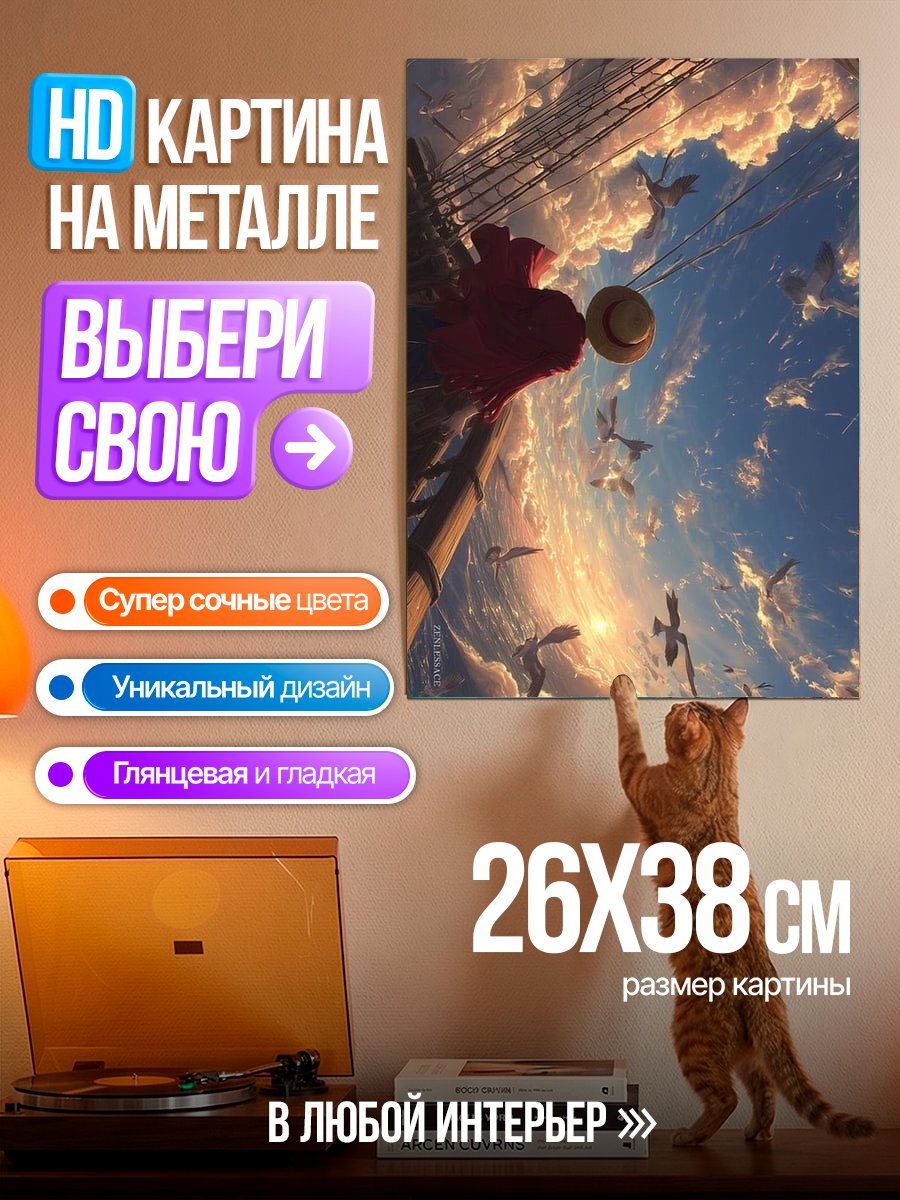Картина на металле Манки Д. Луффи на корабле