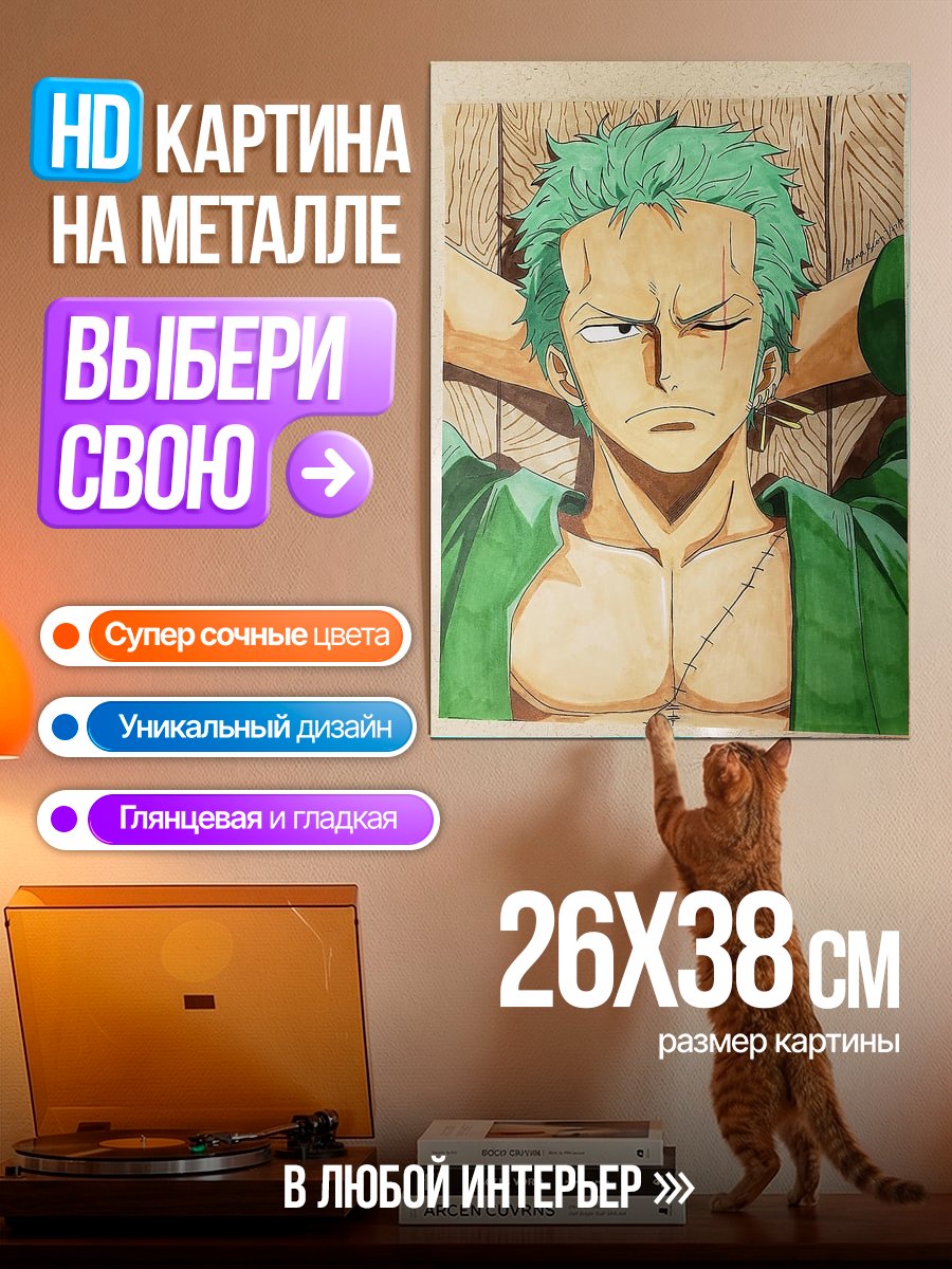 Картина на металле Портрет Ророноа Зоро