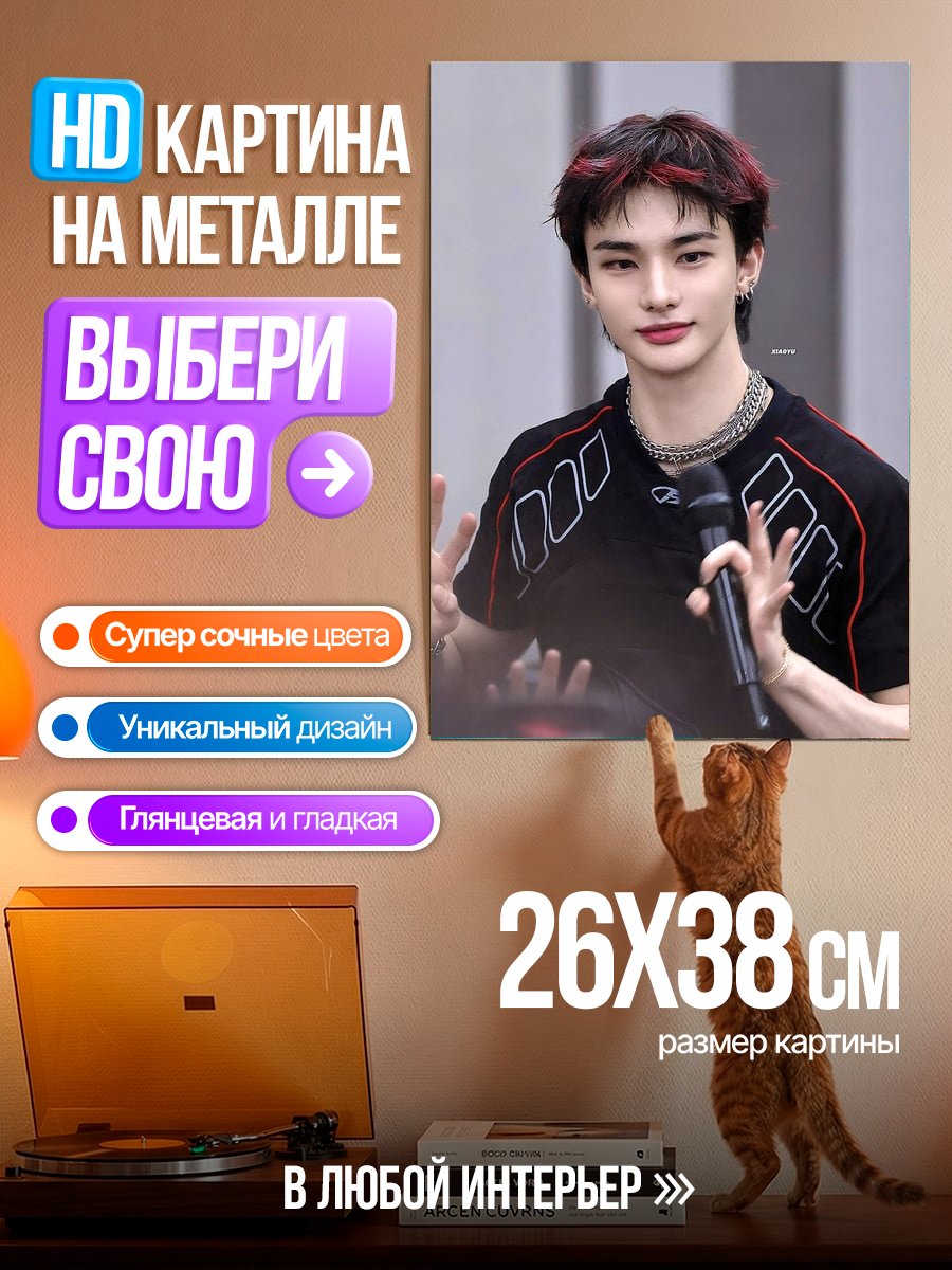 Картина на металле Хенджин из Stray Kids