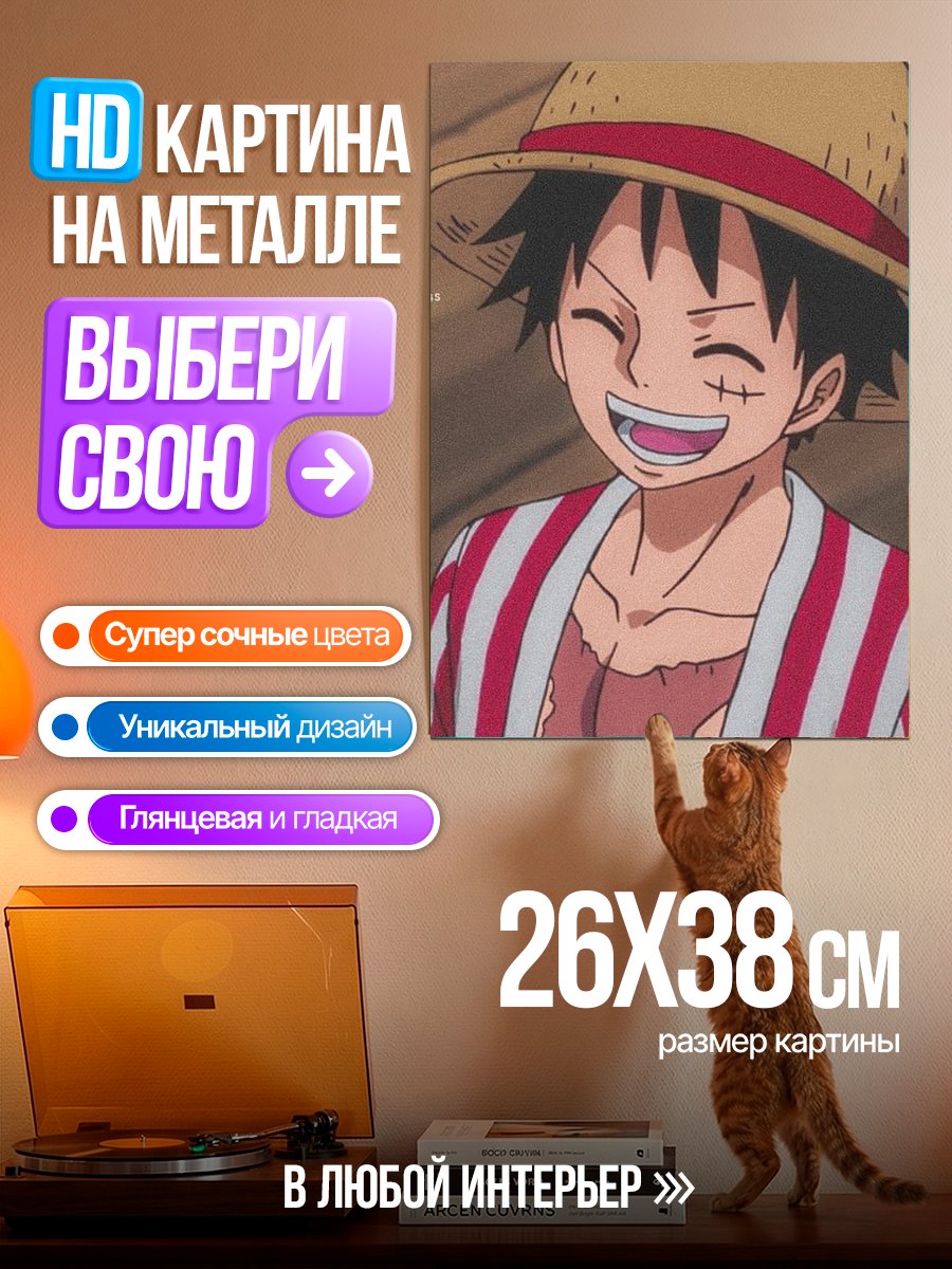 Картина на металле Манки Д. Луффи улыбается