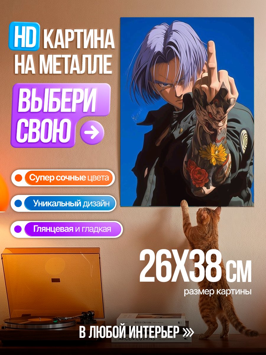 Картина на металле Транкс из Dragon Ball