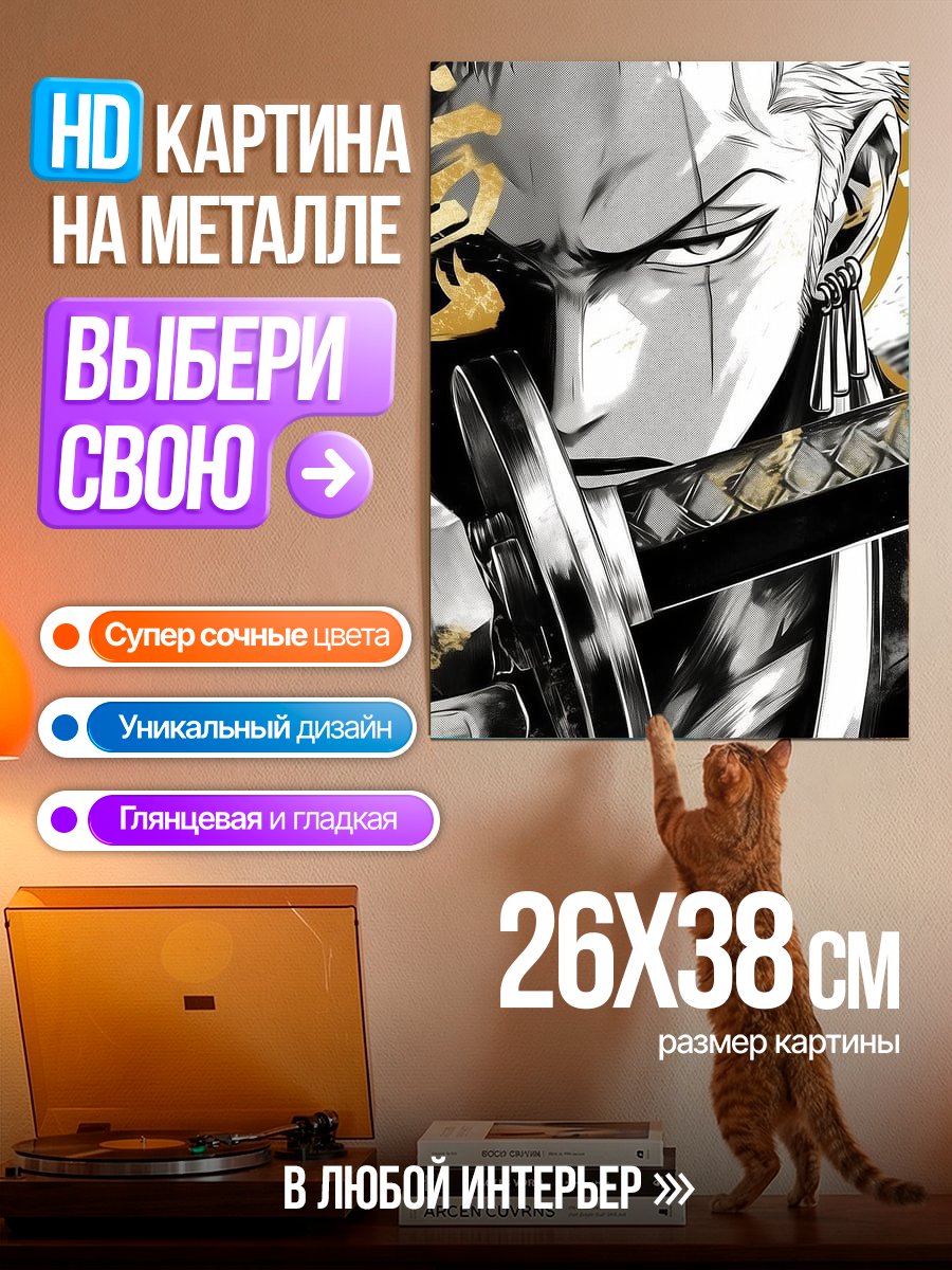 Картина на металле Зоро клинок