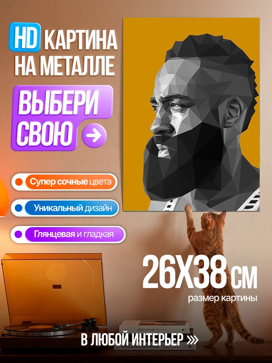 Картина на металле Портрет Джеймса Хардена