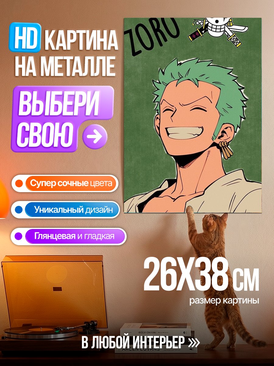 Картина на металле Зоро из Ван Пис
