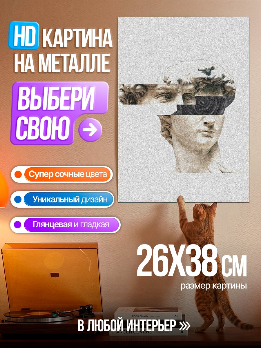 Картина на металле Голова Давида