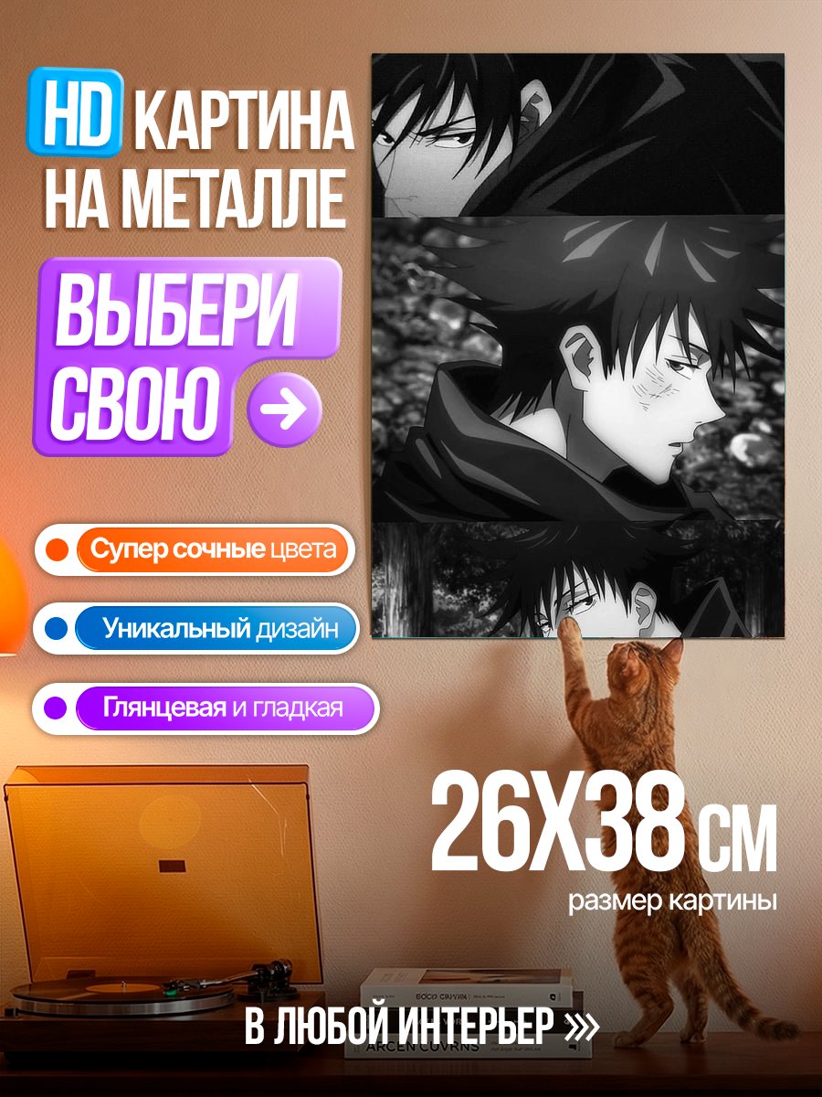 Картина на металле Портрет Мегуми Фушигуро