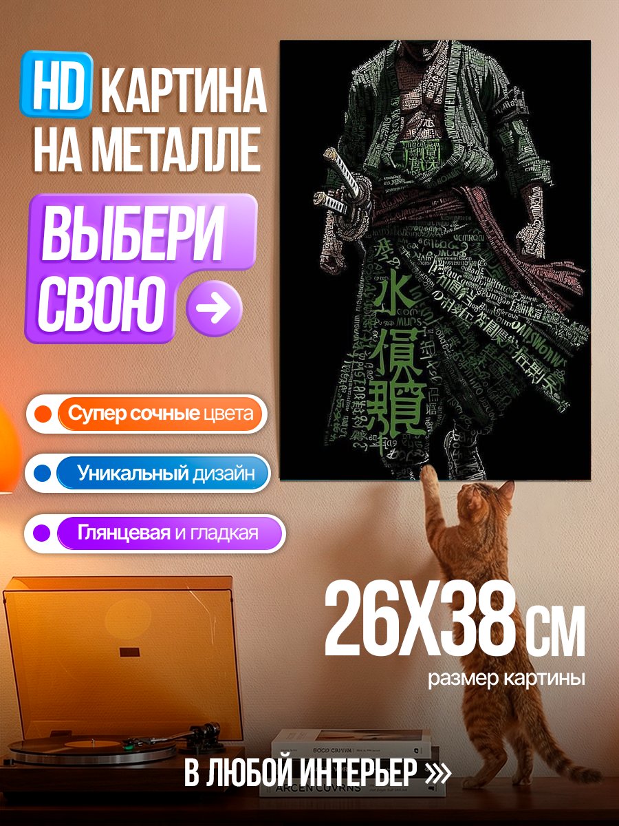 Картина на металле Зоро из Ван Пис