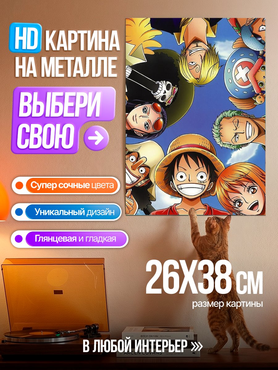 Картина на металле Команда One Piece