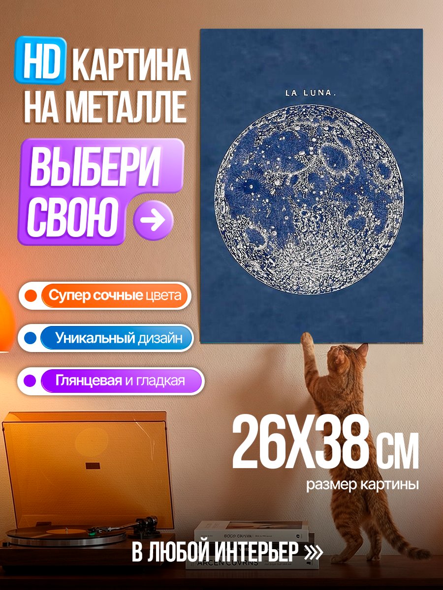 Картина на металле Сияющая луна