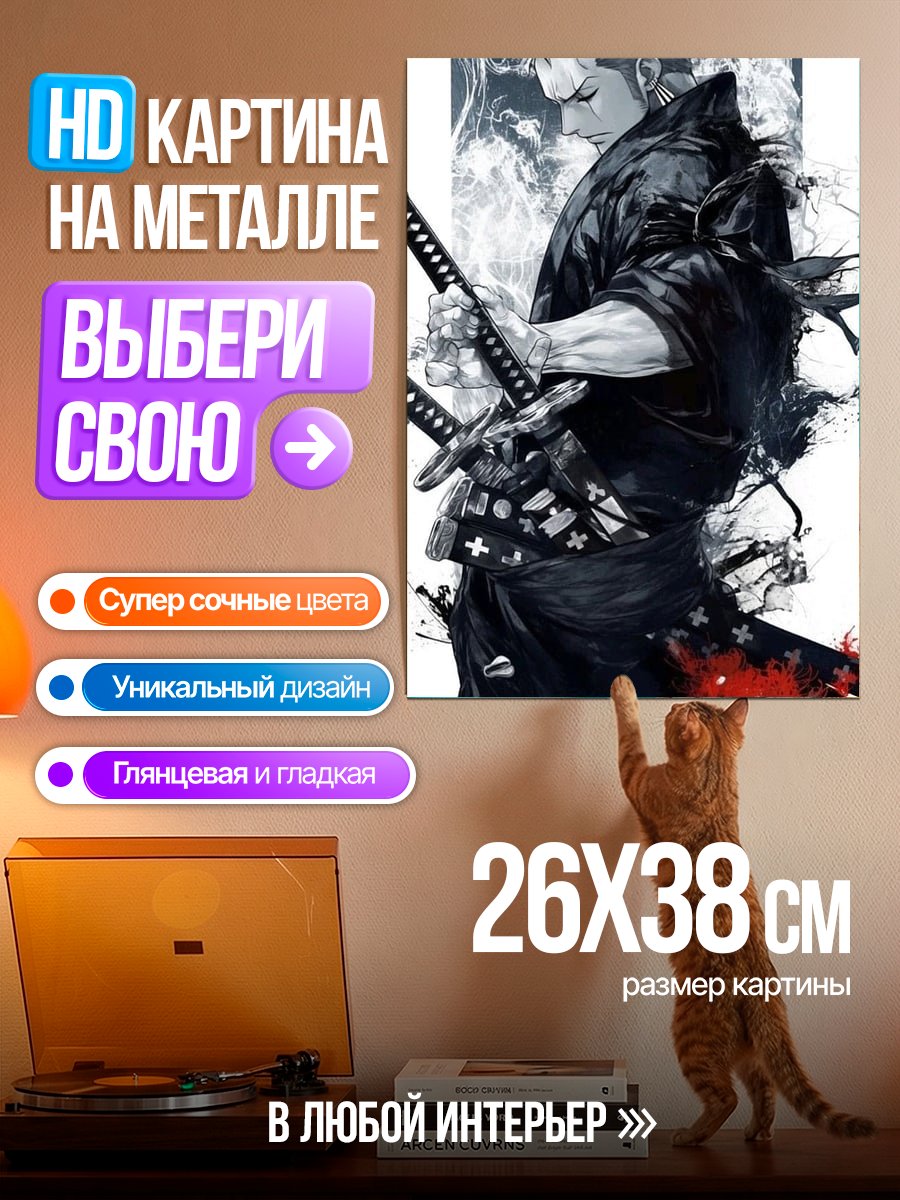 Картина на металле Зоро