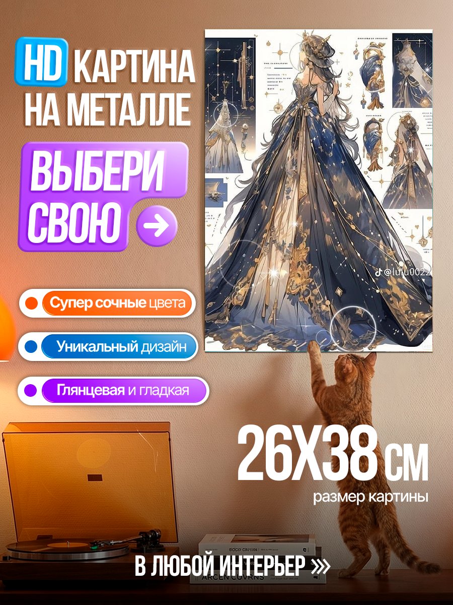 Картина на металле Звездное платье