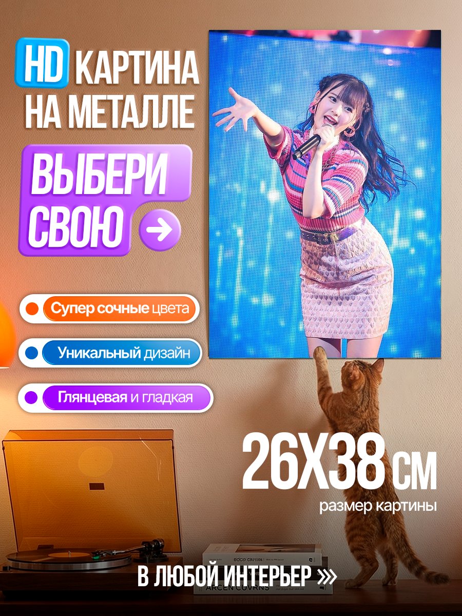 Картина на металле Девушка певица
