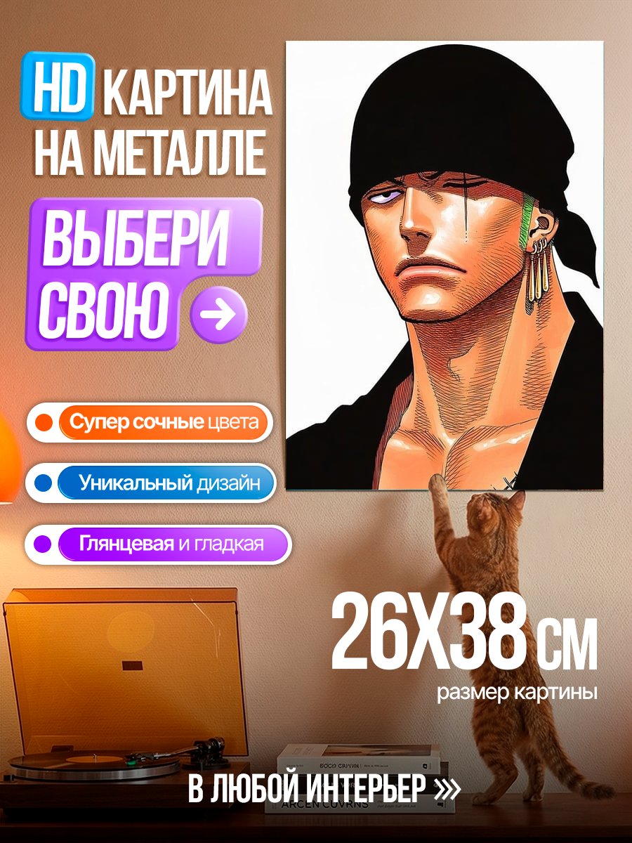 Картина на металле Зоро из Ван Пис