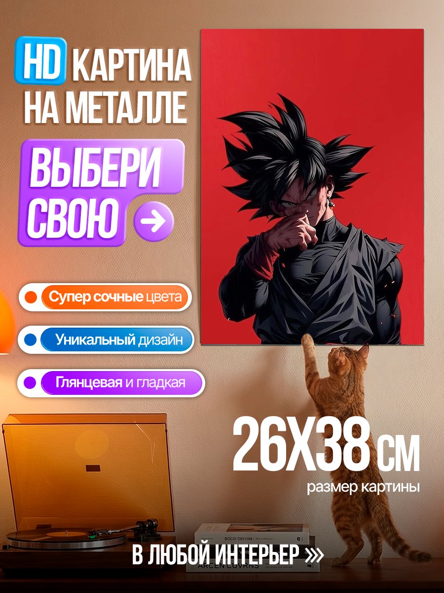 Картина на металле Гоку Блэк