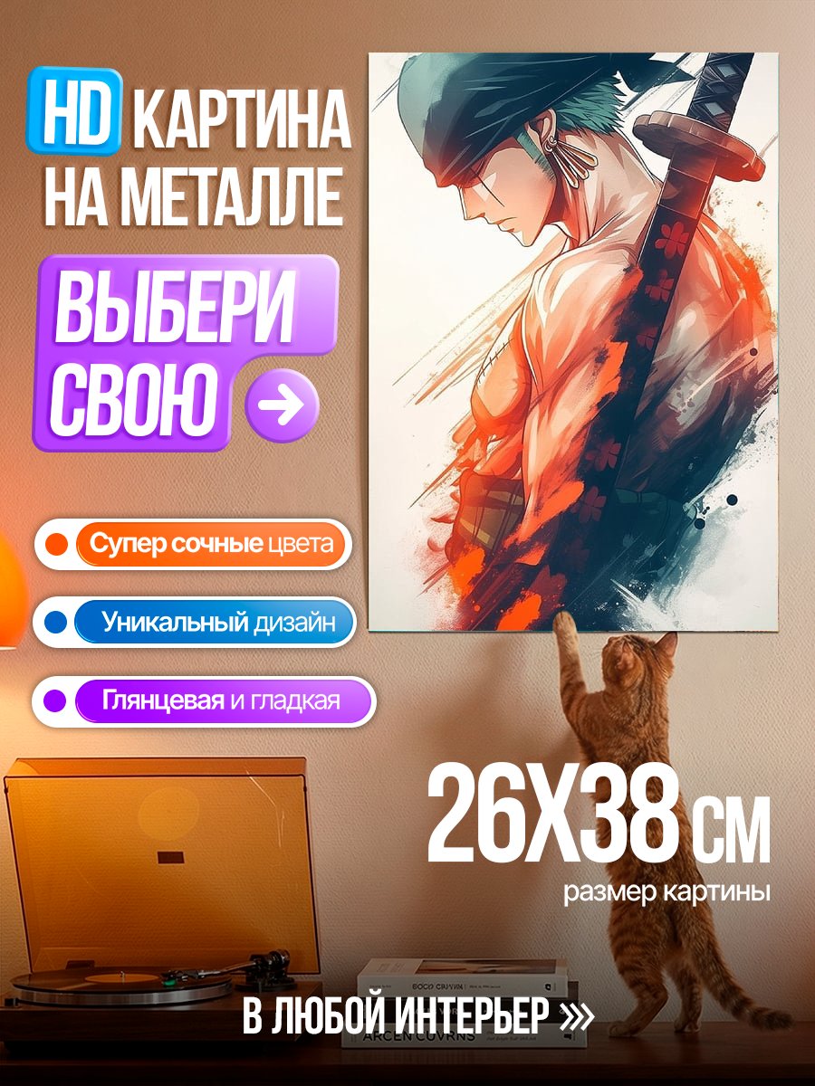 Картина на металле Зоро Арт Воин