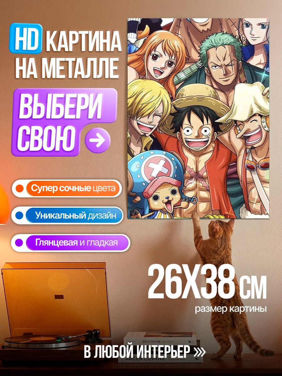 Картина на металле Команда Соломенной Шляпы