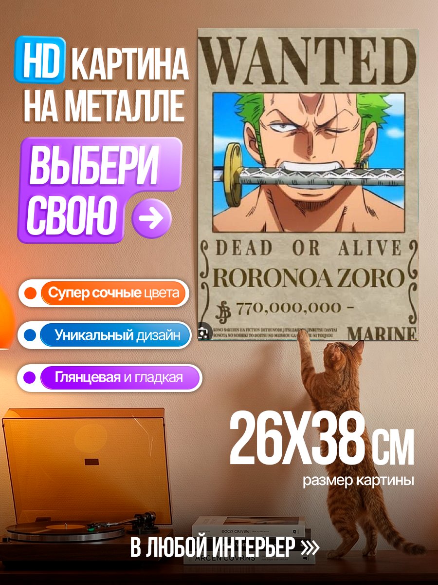 Картина на металле Ророноа Зоро