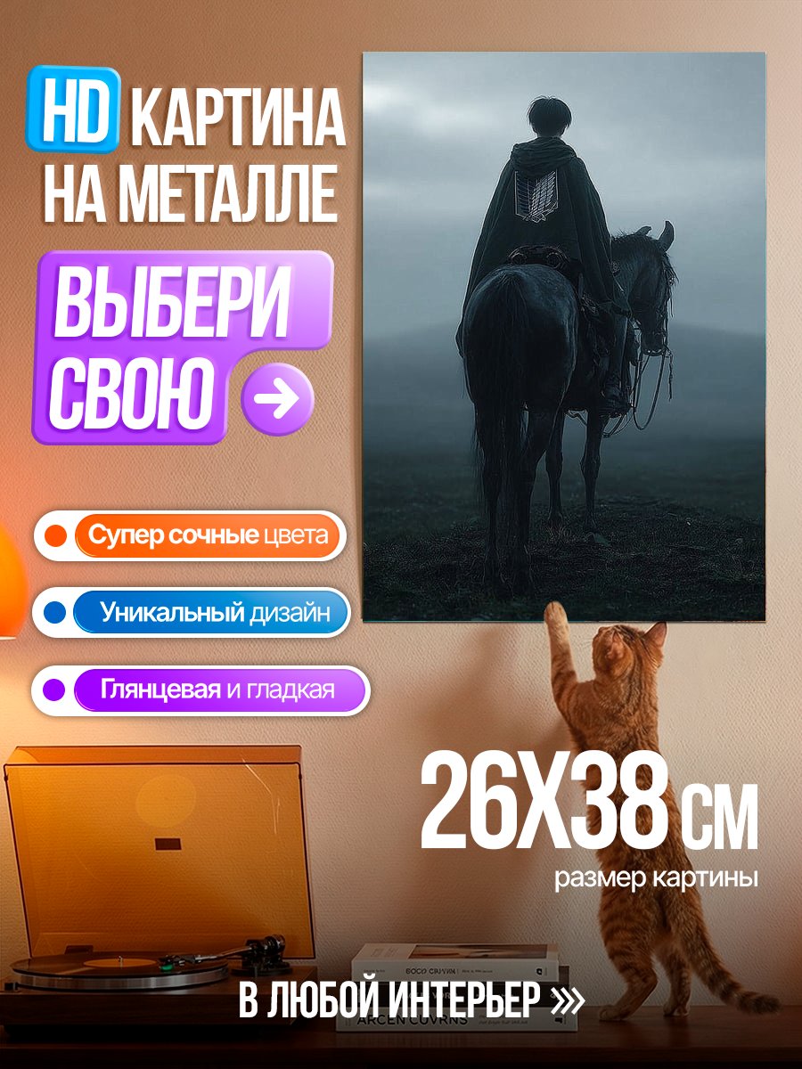 Картина на металле Персонаж Леви из аниме