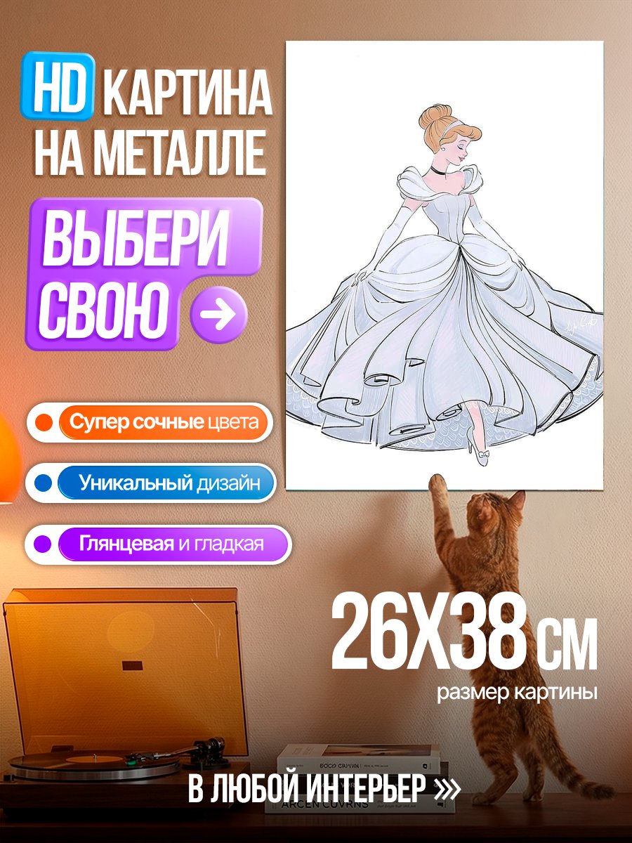 Картина на металле Принцесса Золушка