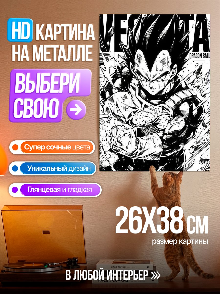 Картина на металле Веджета из Dragon Ball
