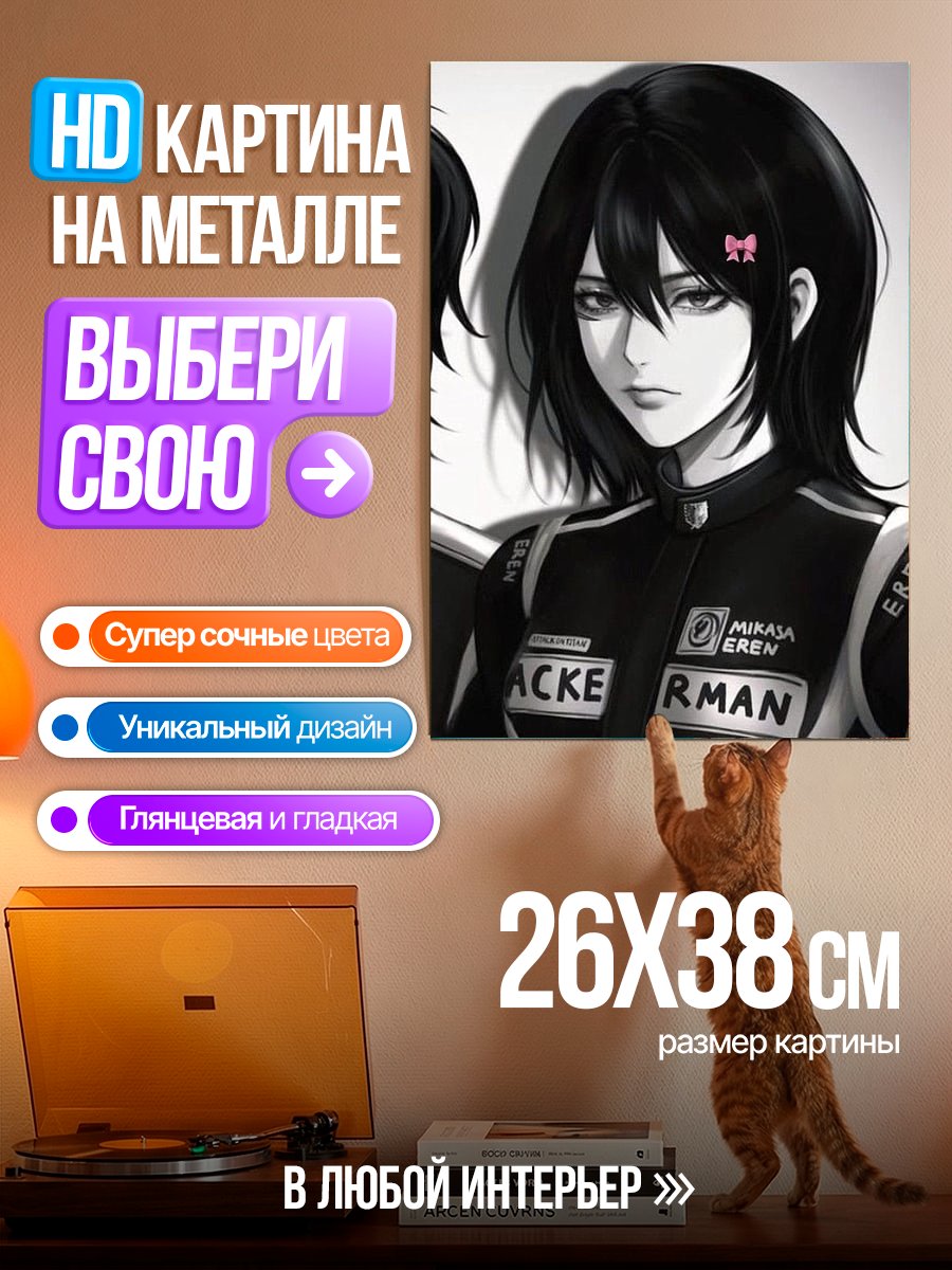 Картина на металле Арт Микаса Акерман