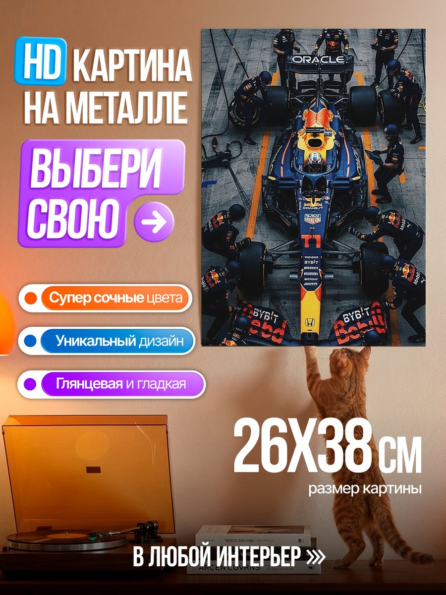 Картина на металле Формула 1 пит-стоп