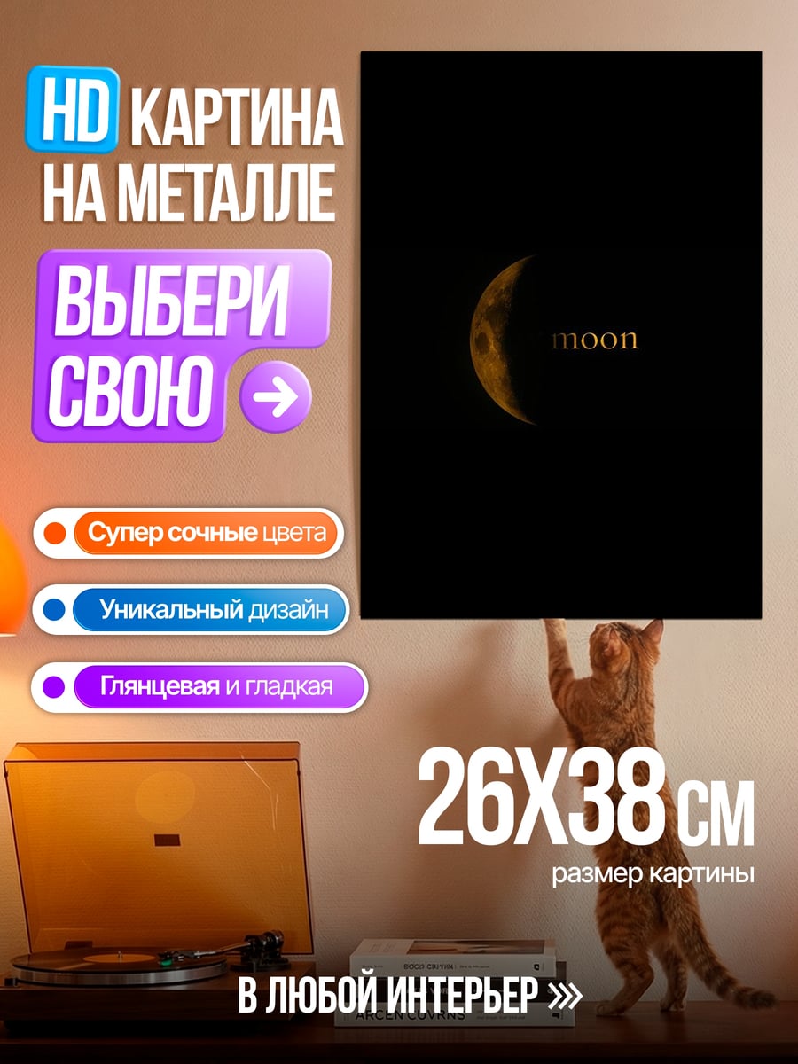 Картина на металле Полная луна