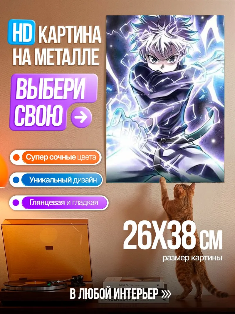 Картина на металле Киллуа Молния