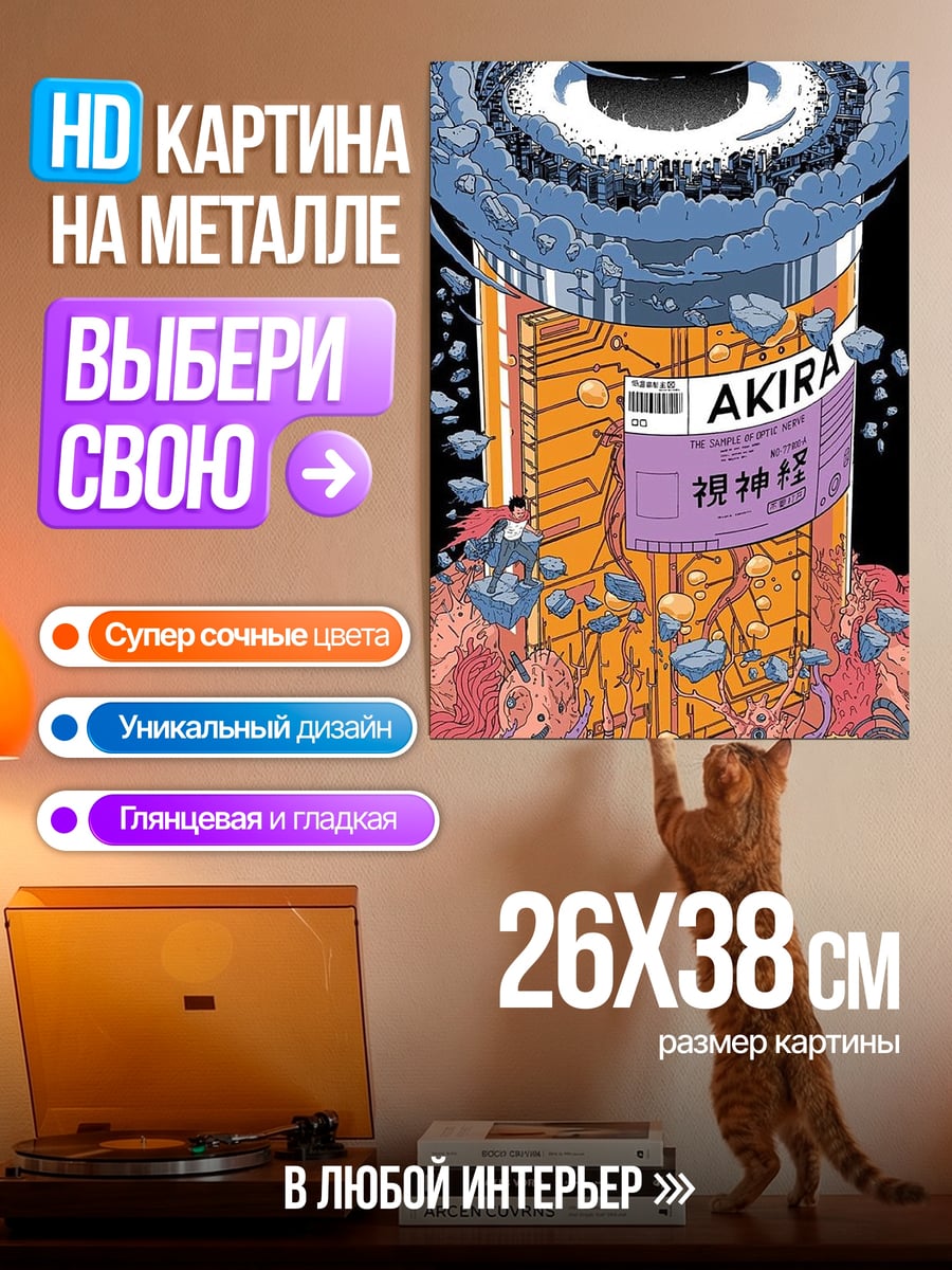 Картина на металле Капсула Акира