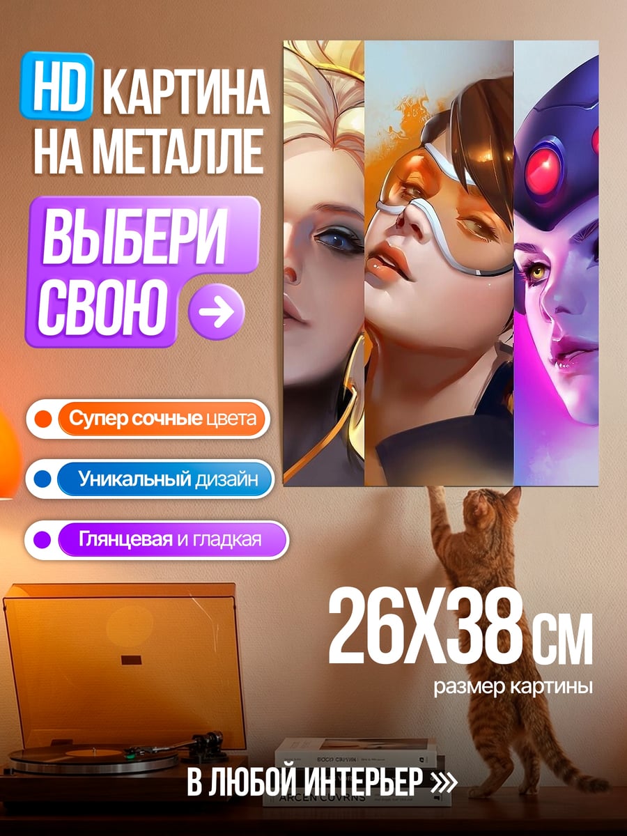 Картина на металле Героини Овервотч