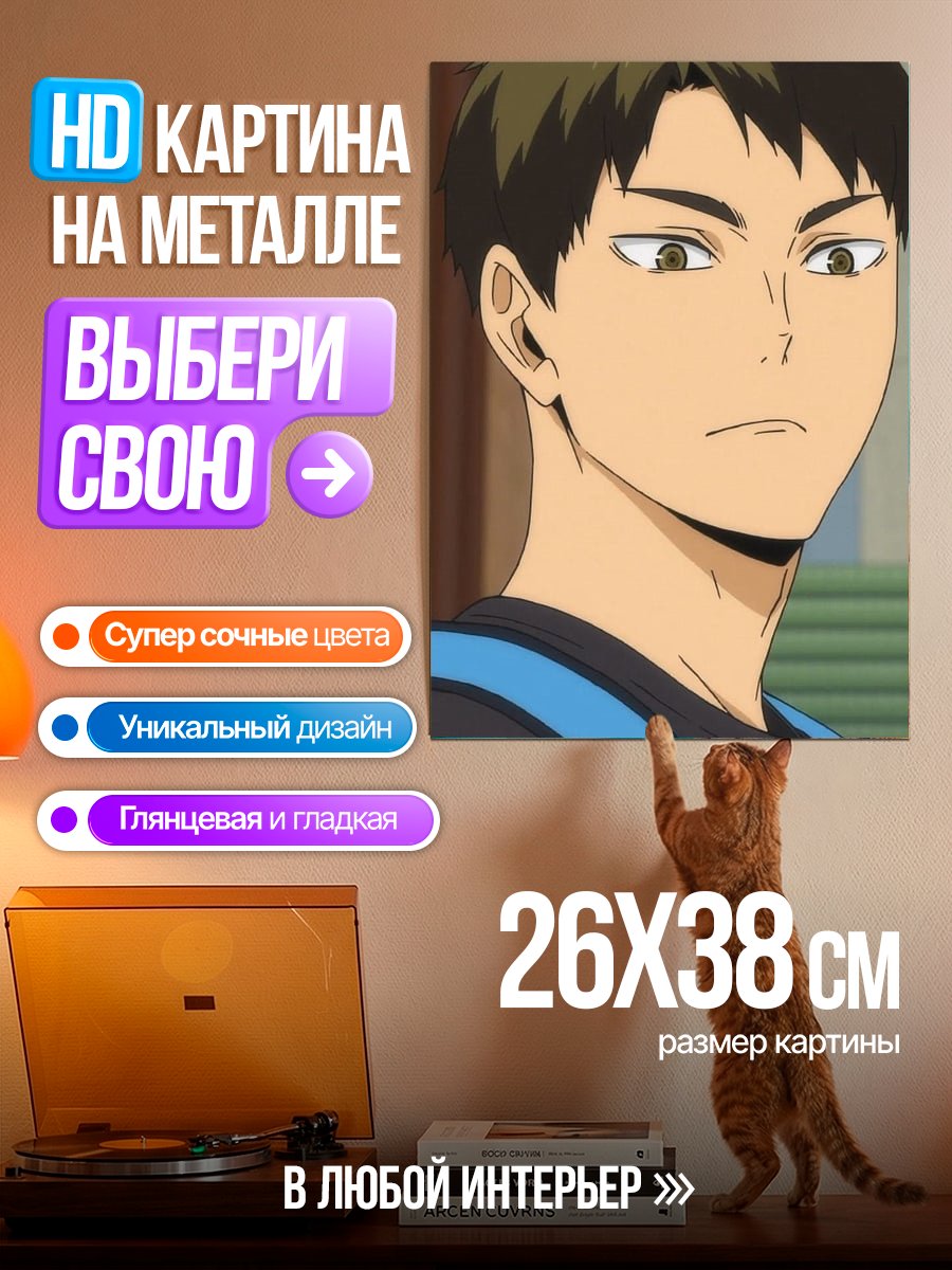 Картина на металле Портрет Хаяши