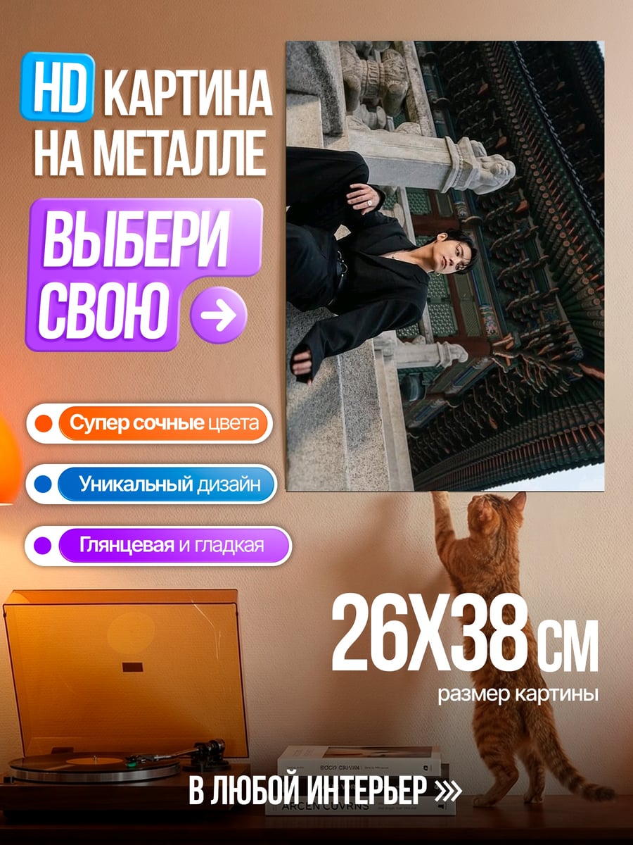 Картина на металле Девушка в черном