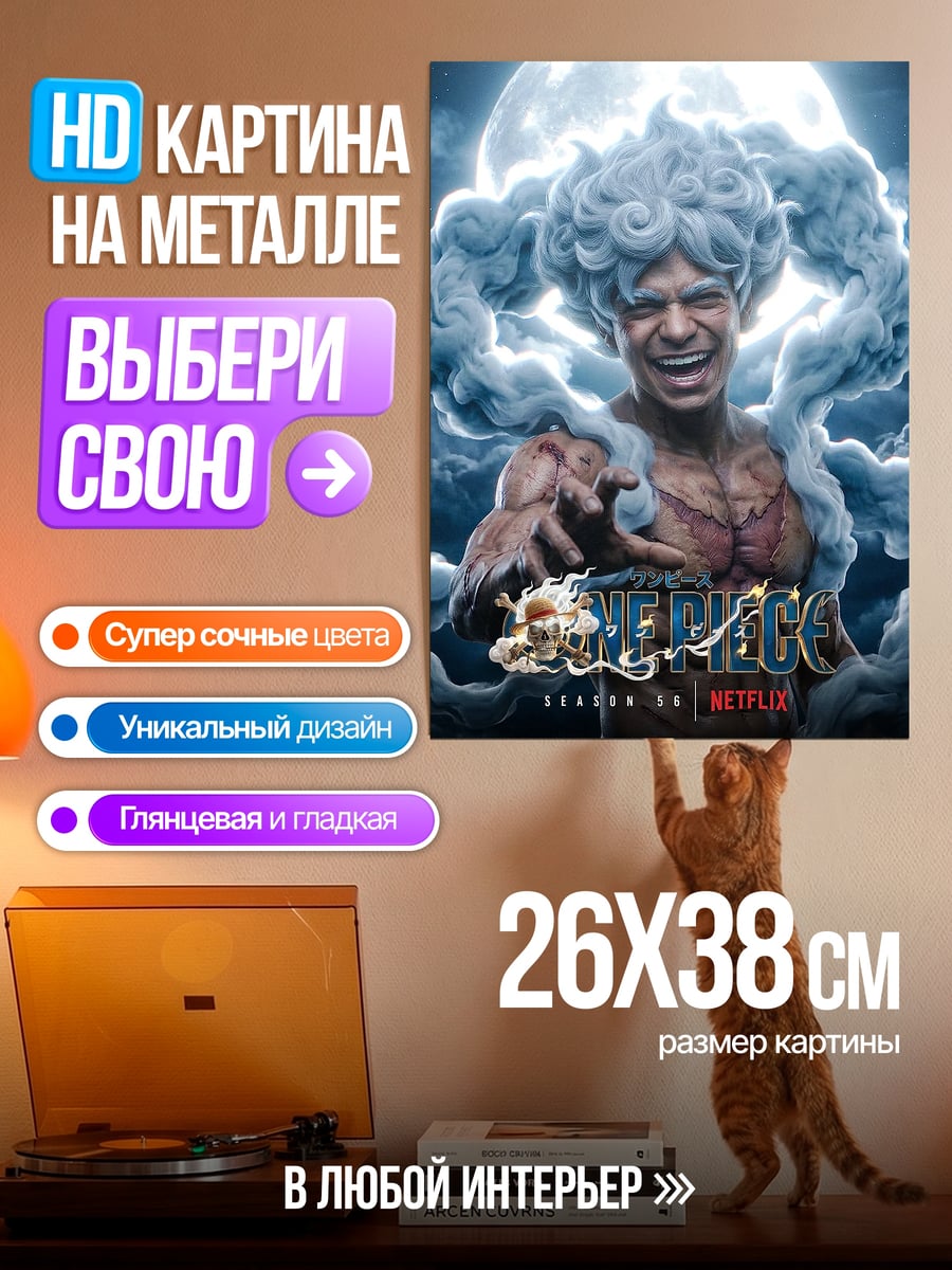 Картина на металле Луффи в гире 5